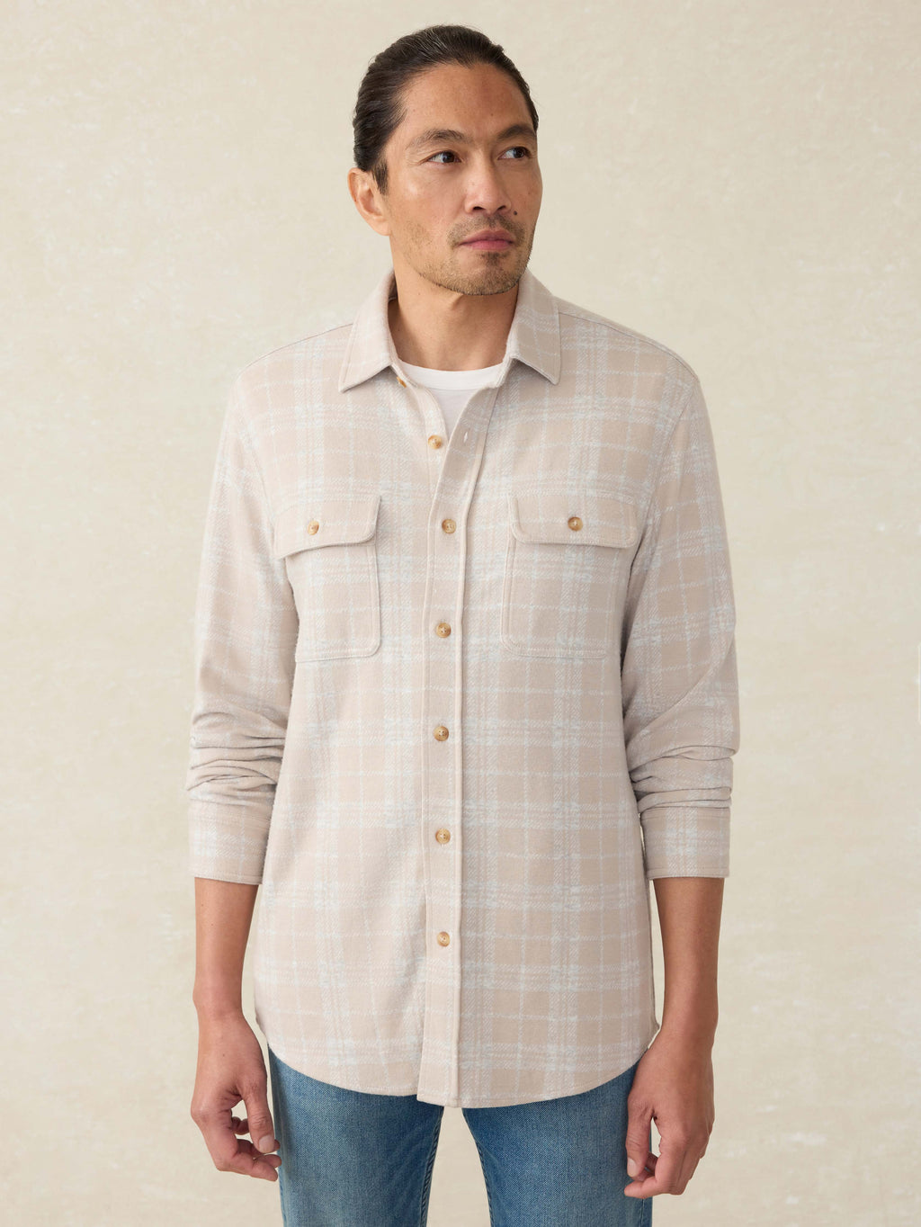 Soft Knit Sweater Shirt - Desert Plains Plaid