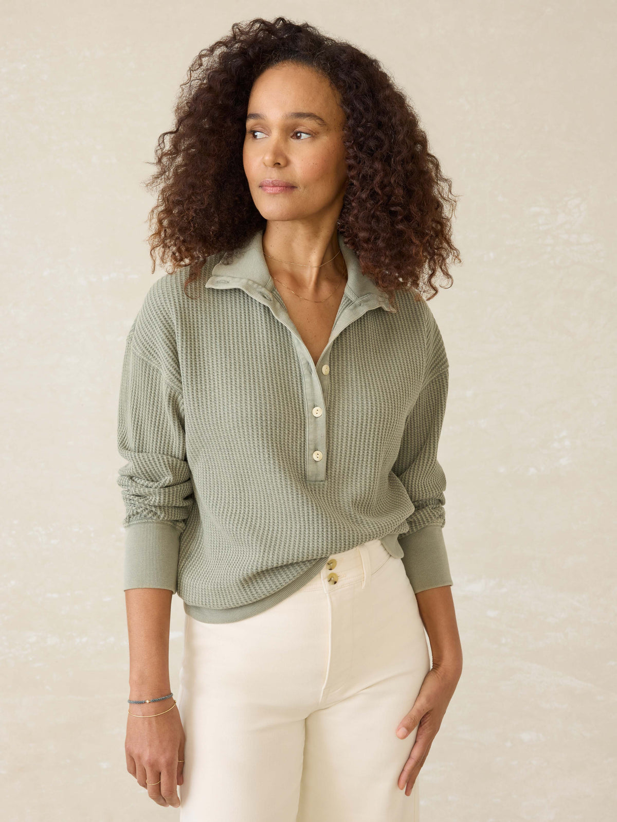 Après Waffle Henley - Coastal Sage Main image