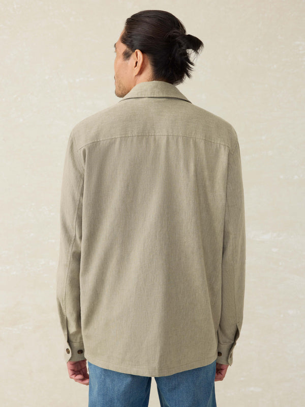 Performance Stretch Linen Shirt Jacket - Sage Cliff