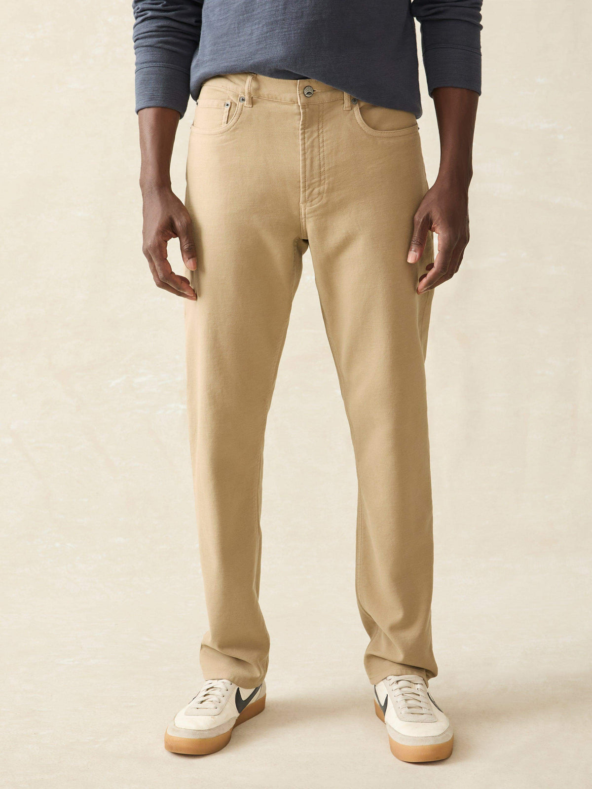 Stretch Terry 5-Pocket Athletic Fit - Desert Khaki Main image