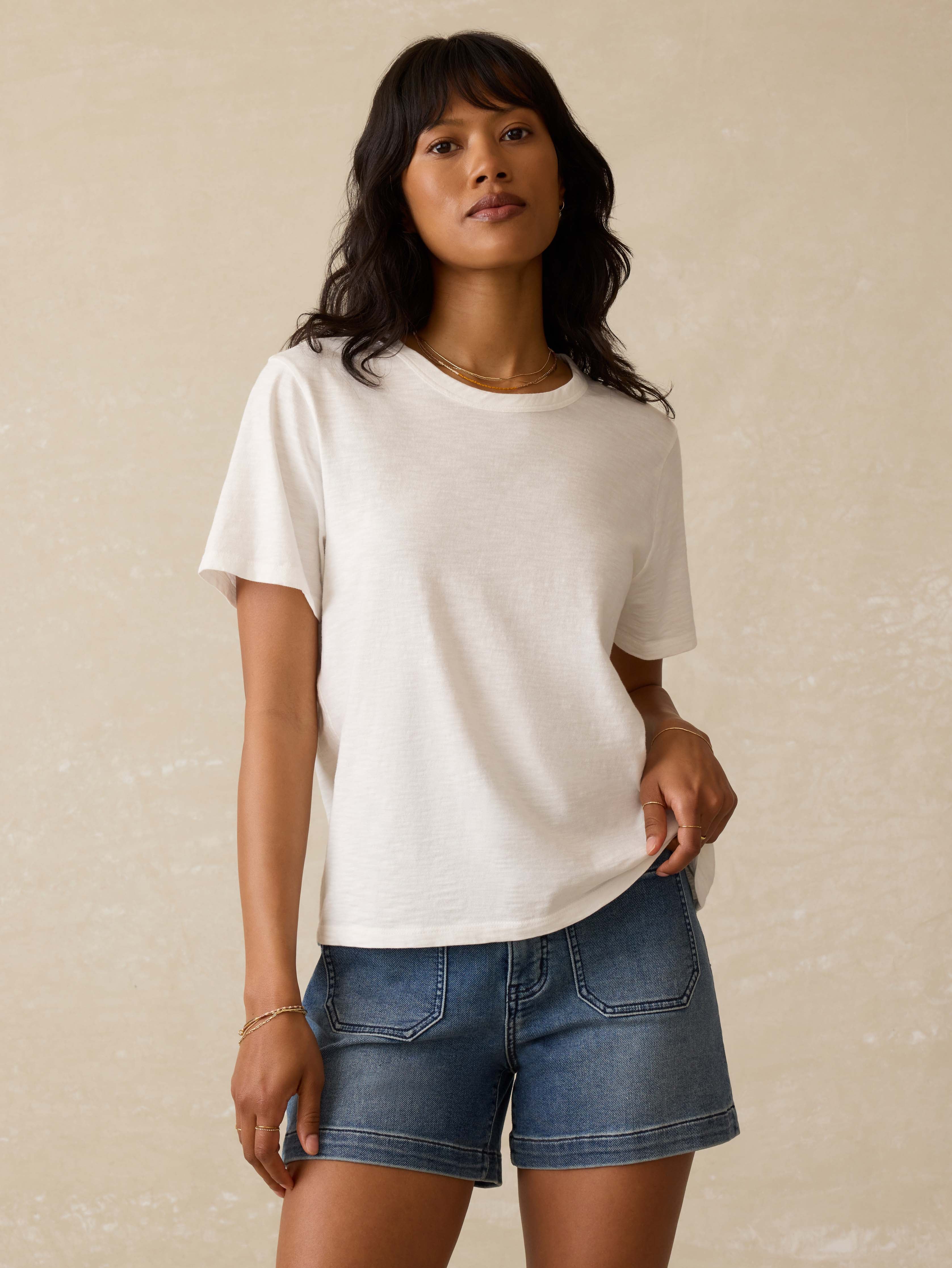 Sunwashed Regenerative Essential Tee - White Main image