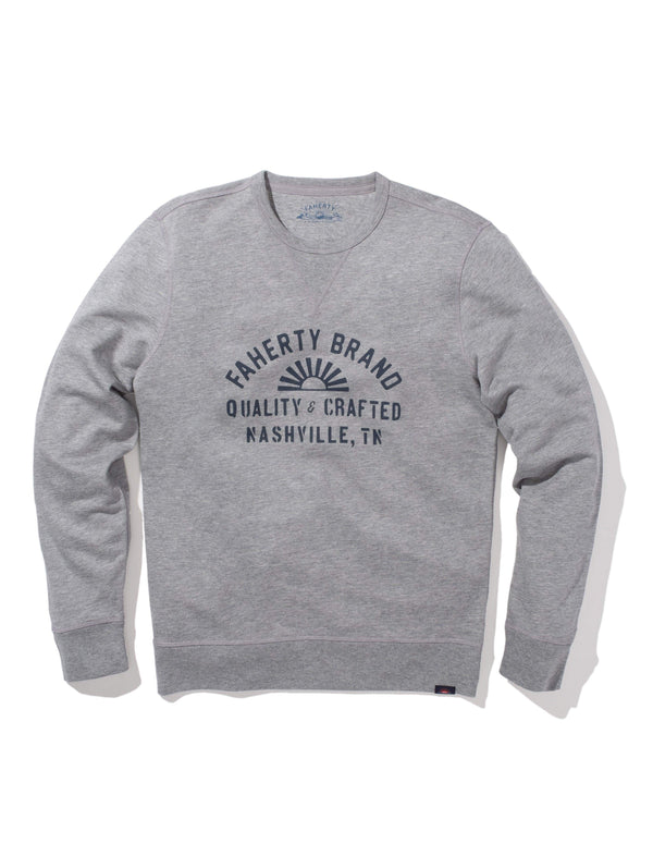 Nashville Long-Sleeve Terry Crewneck - Grey Heather
