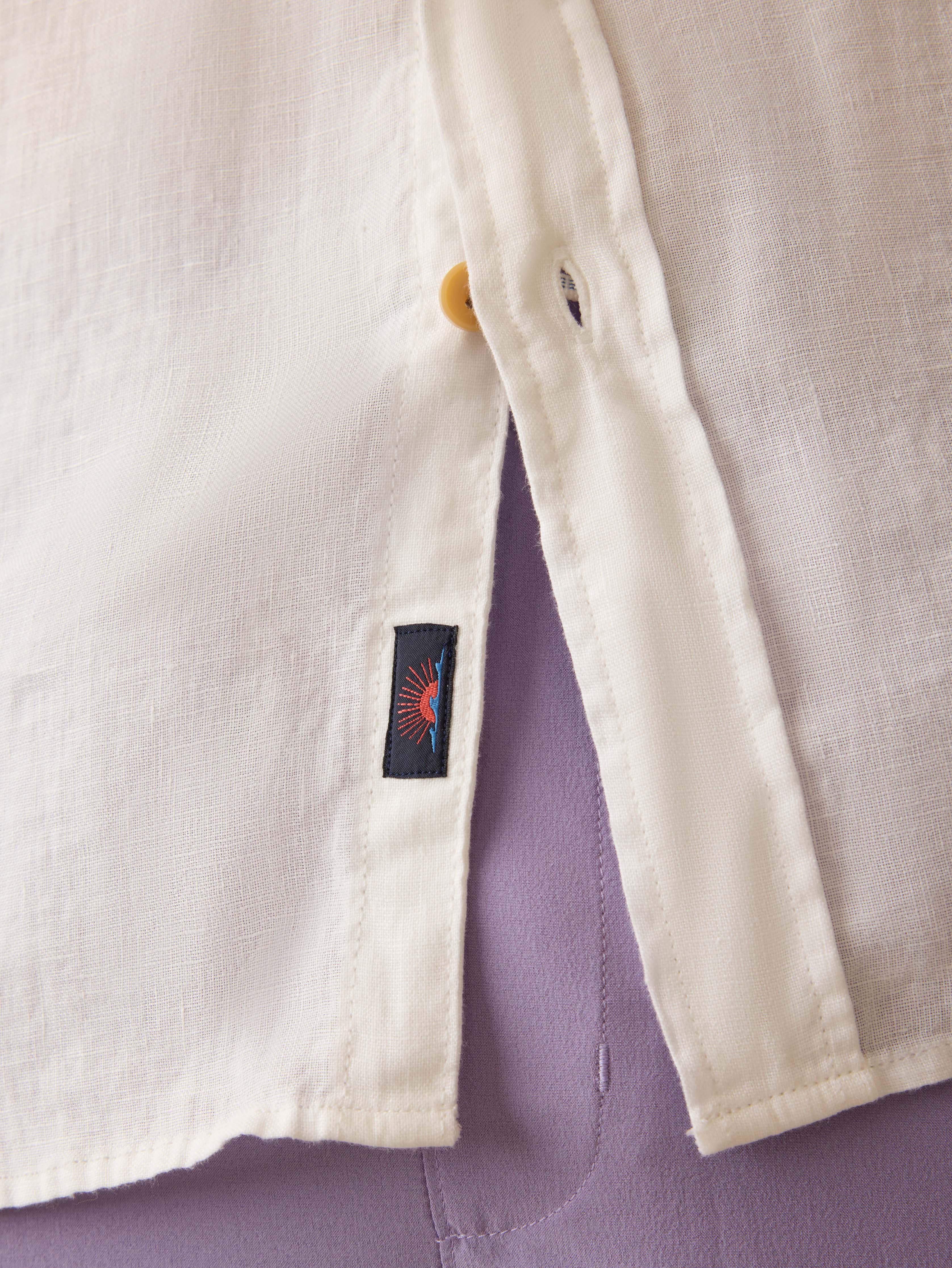 Irish Linen Safari Shirt - White Secondary image