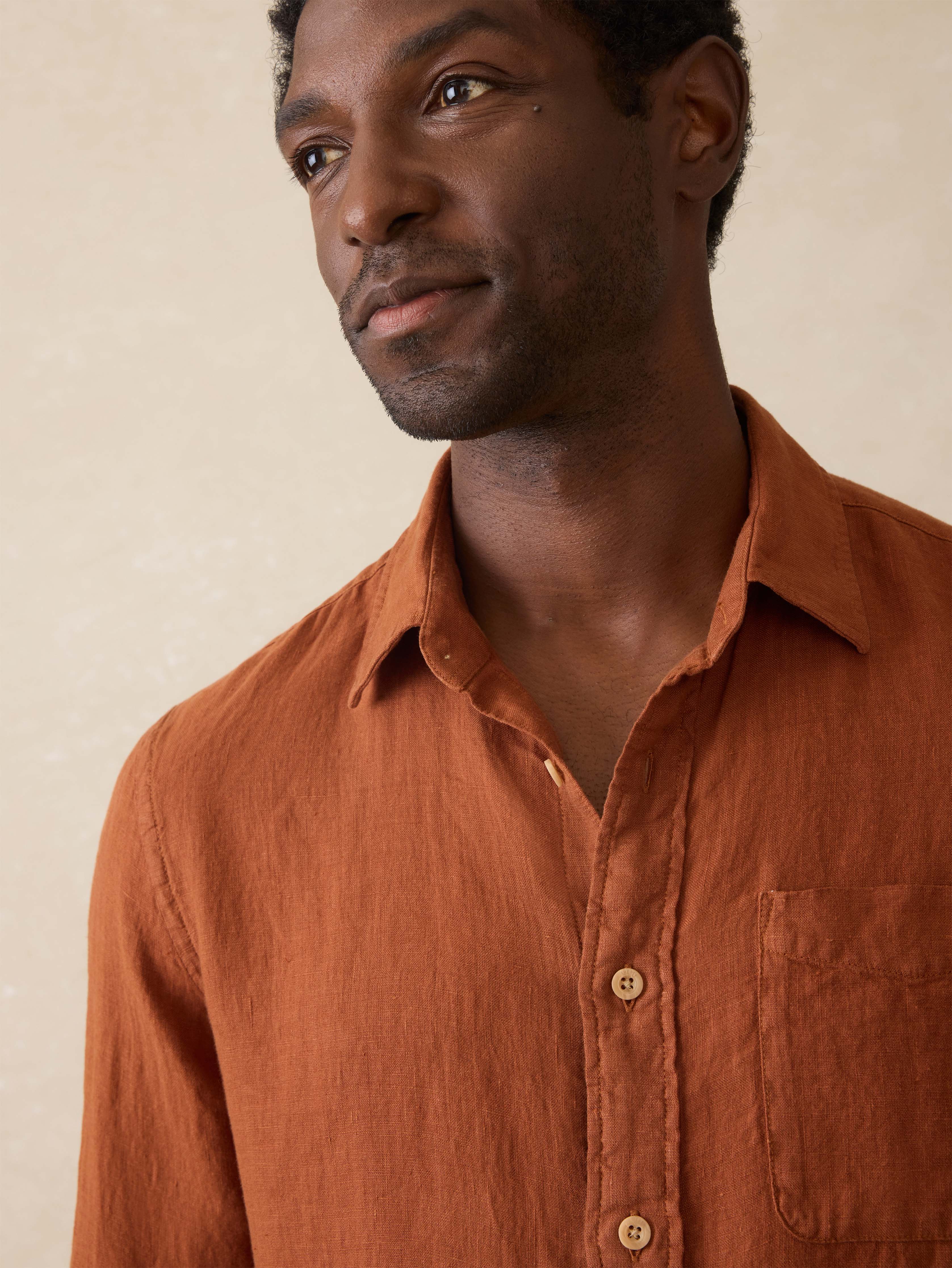 Laguna Linen Shirt - Summer Sienna Secondary image