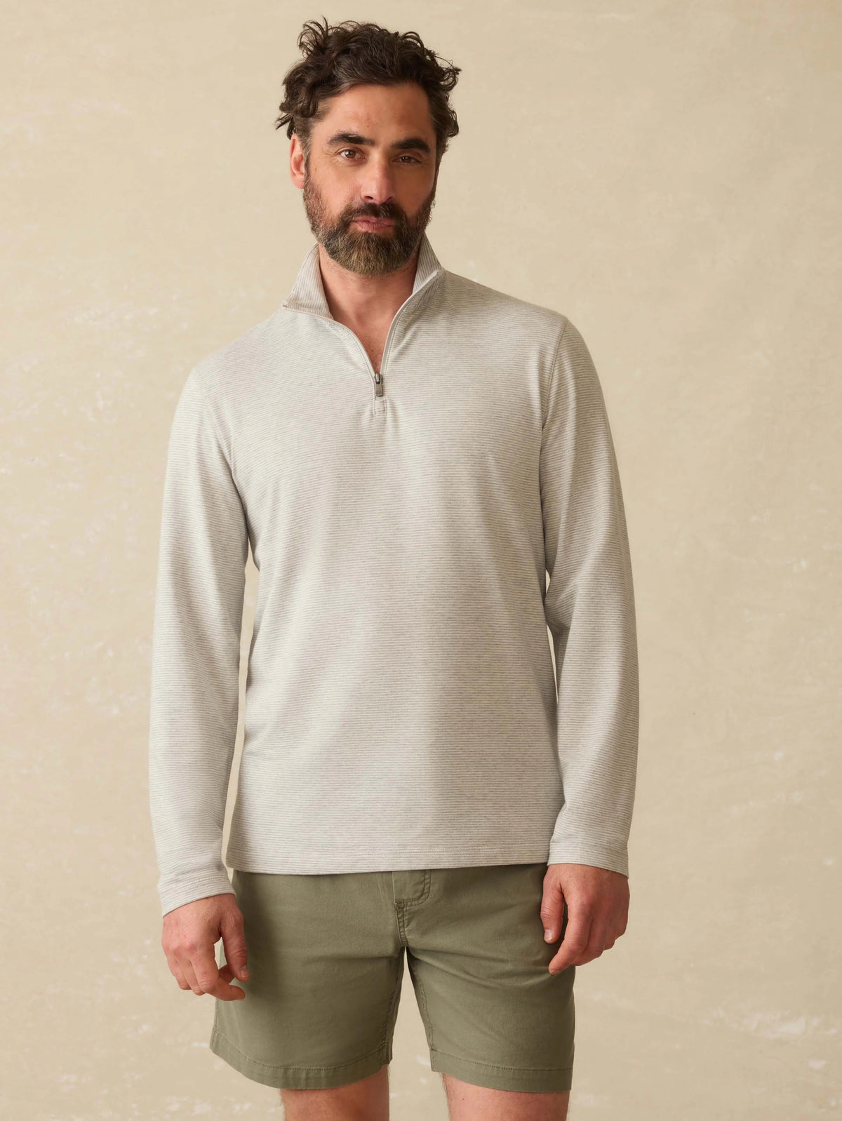Movement™ Quarter Zip - Grey Cove Stripe Main image