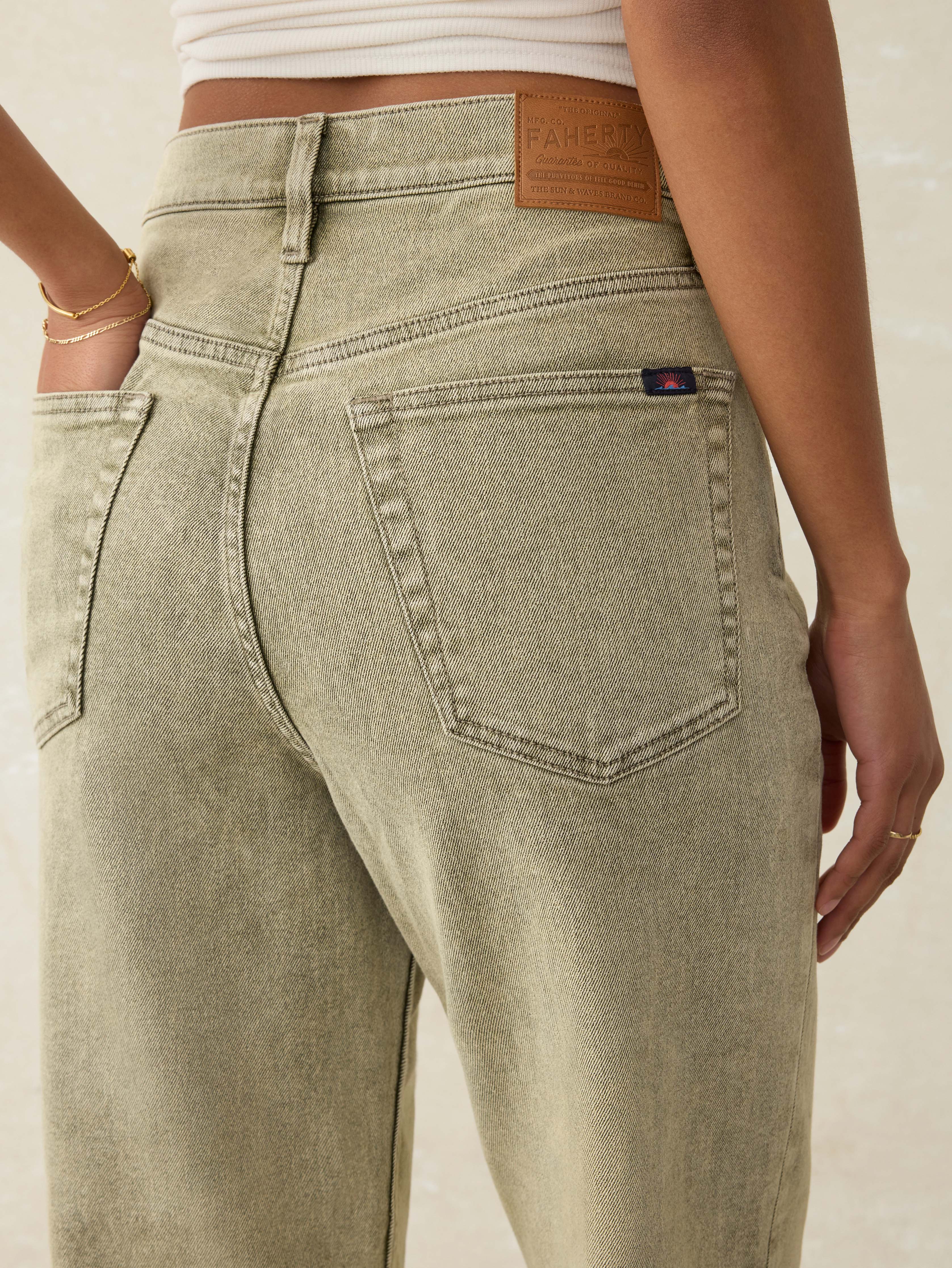 Slim Straight Sunwashed Denim - Olive Haze Wash Secondary image