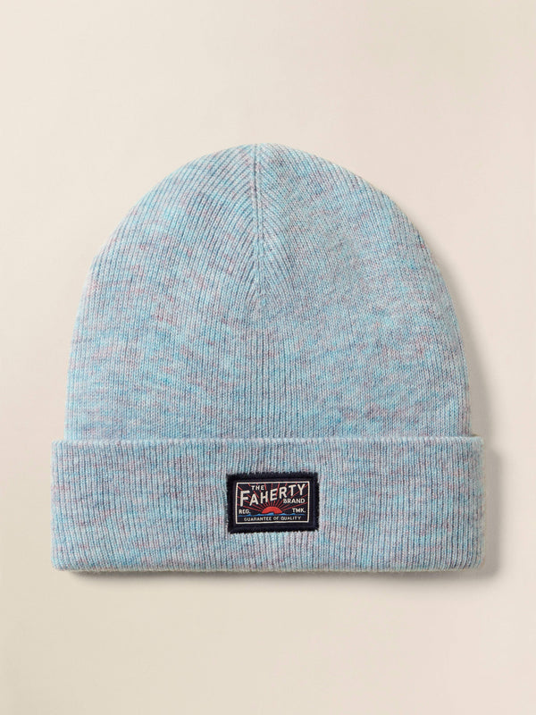 Faherty Logo Beanie - Montana Blue