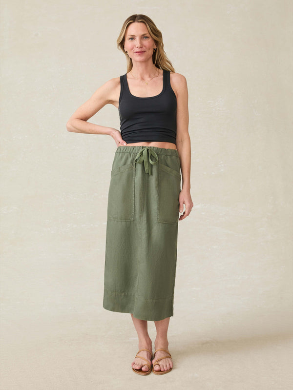 Topanga Drape Utility Skirt - Thyme
