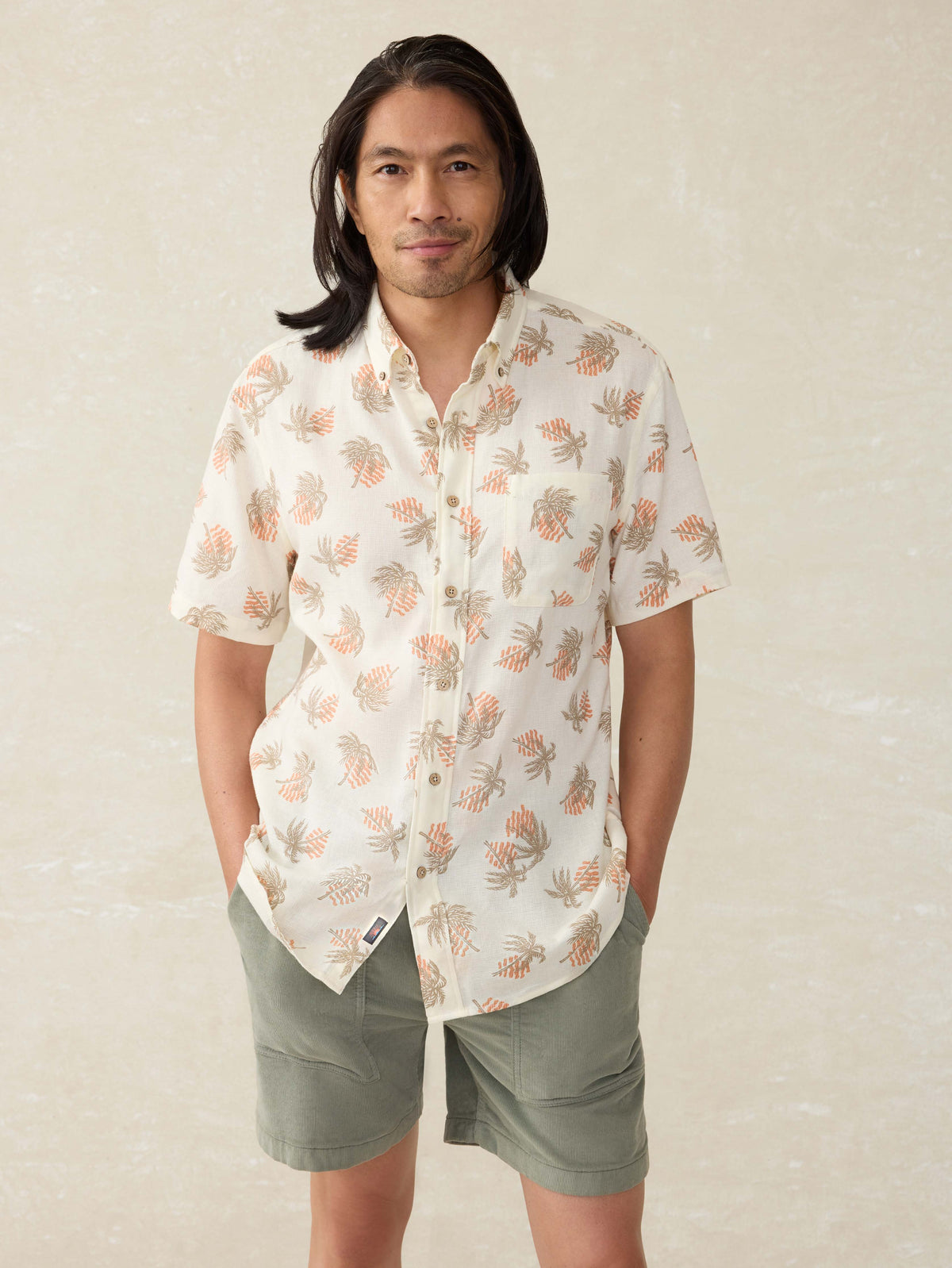 Short-Sleeve Breeze Shirt - Sunlit Palm \u0026 Waves Main image