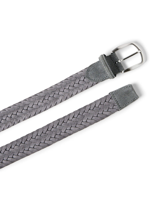 Suede Woven Belt - Grey
