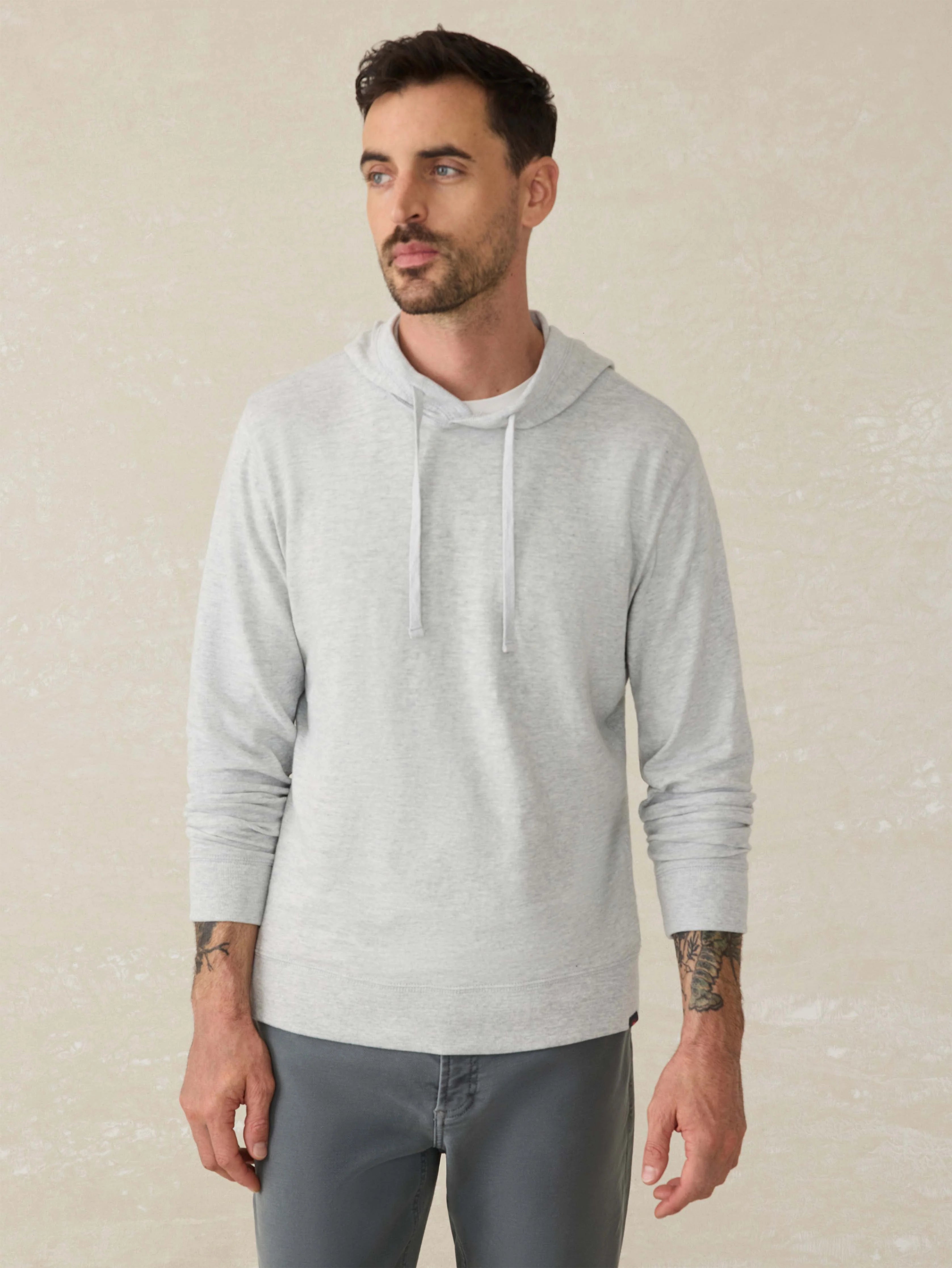 Sunwashed Midweight Organic Hoodie - Light Grey Heather Main image