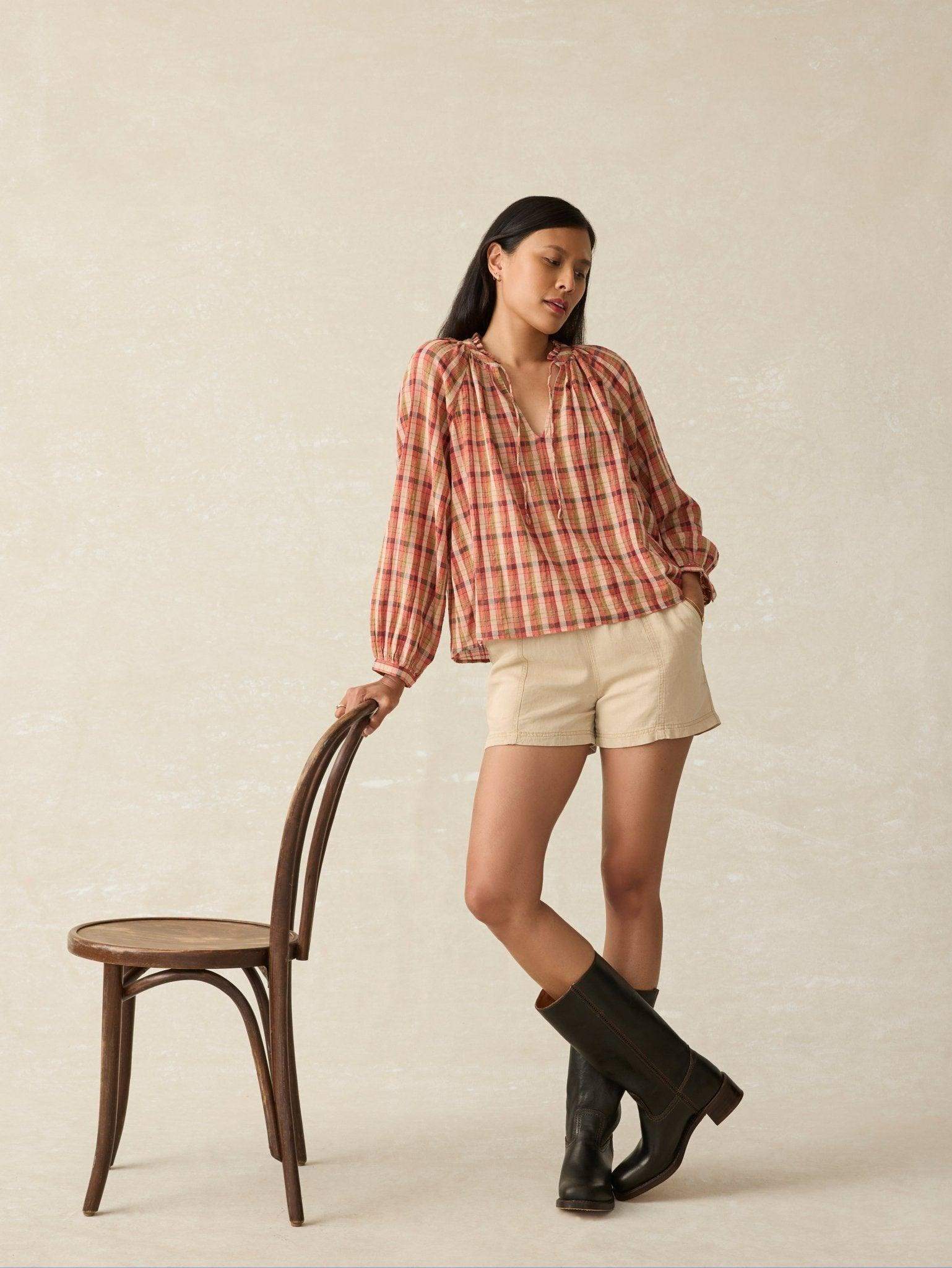 Annalise Blouse - Sunset Gingham Main image