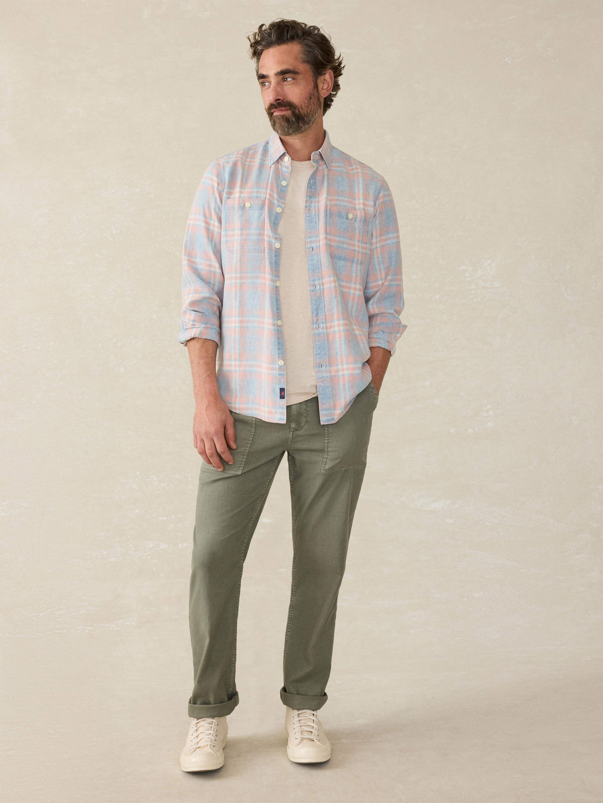Tried \u0026 True Chambray Workshirt - Coral Bay Plaid
