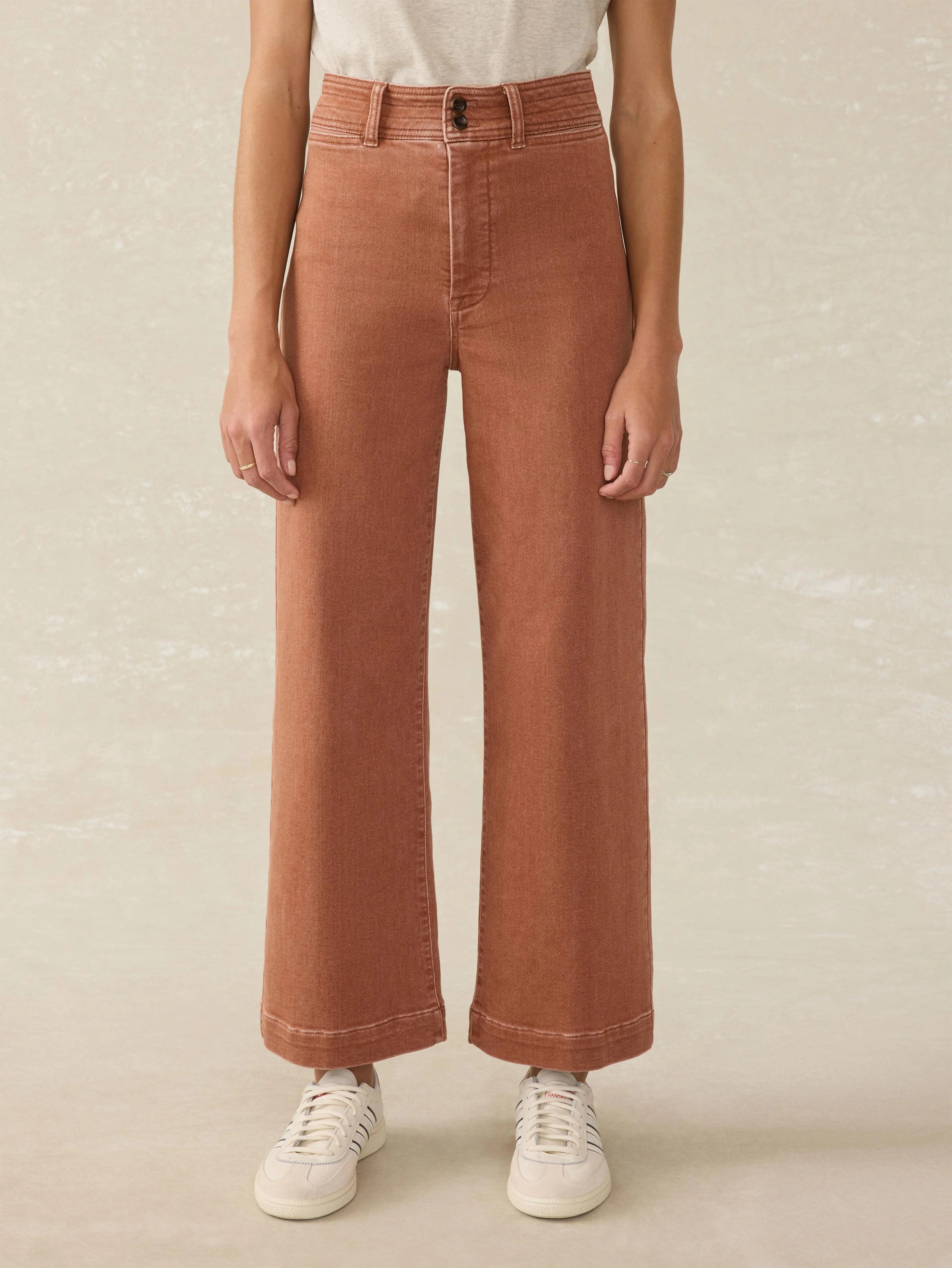 Stretch Terry Harbor Ankle Pant - Russet Main image