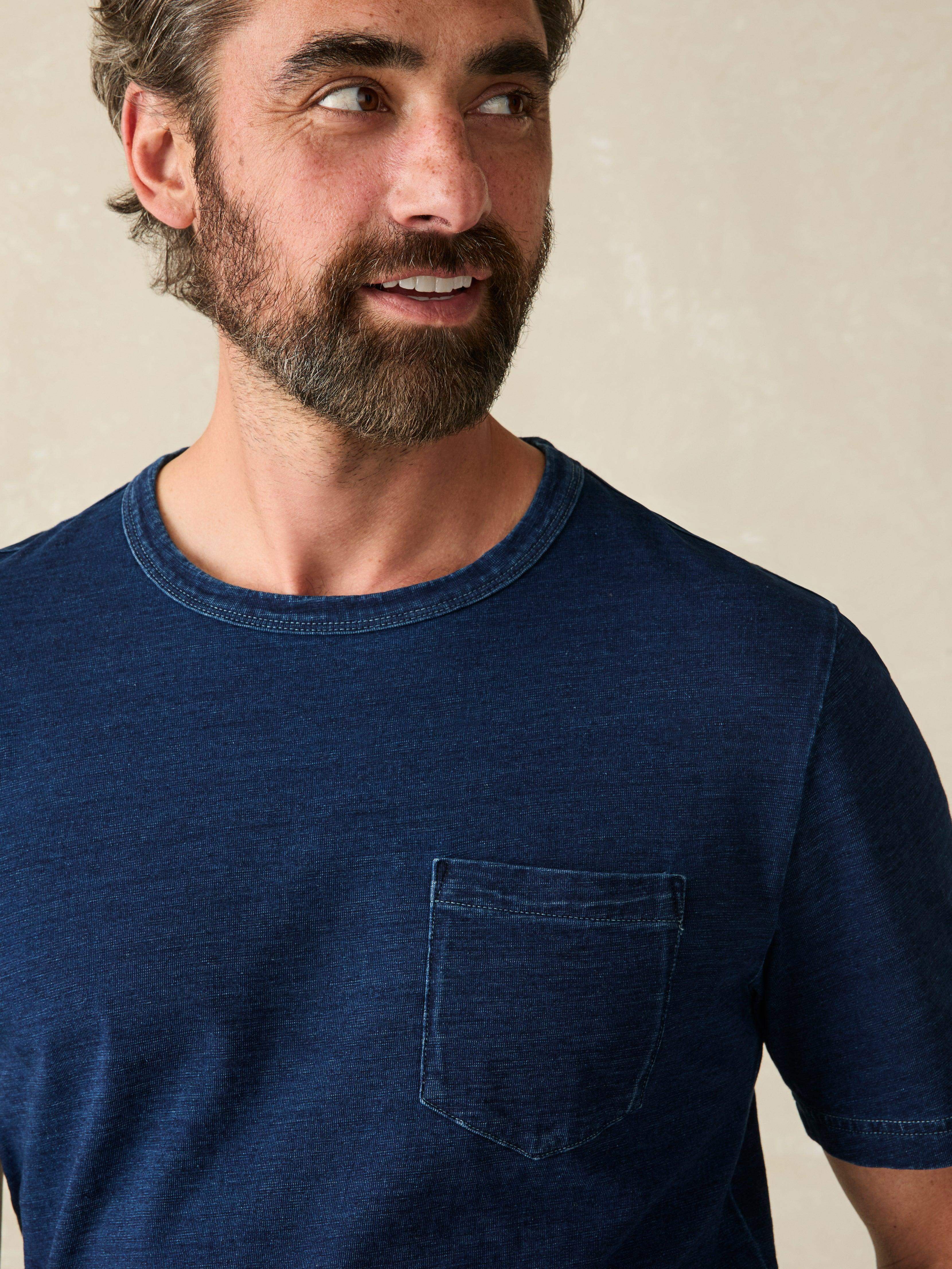 Short-Sleeve Indigo Pocket Tee - Midnight Wash Secondary image