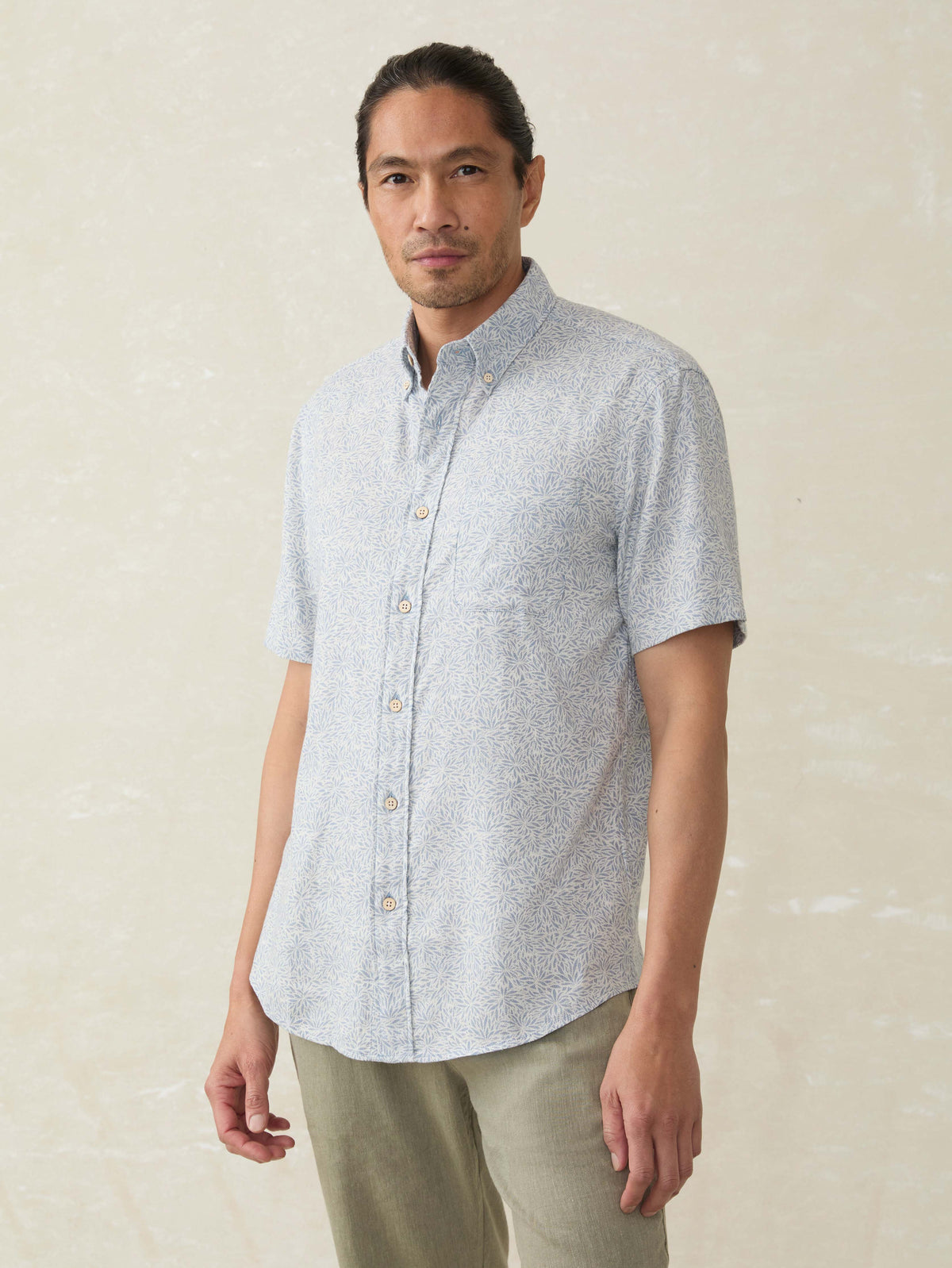 Short-Sleeve Breeze Shirt - Sky Blue Frond Main image