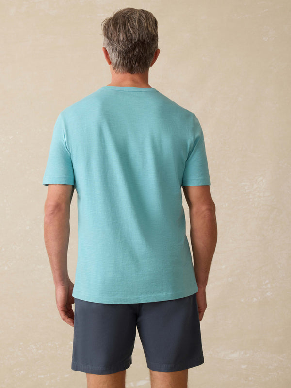 Washed Cotton Regenerative Tee - Teal Sea