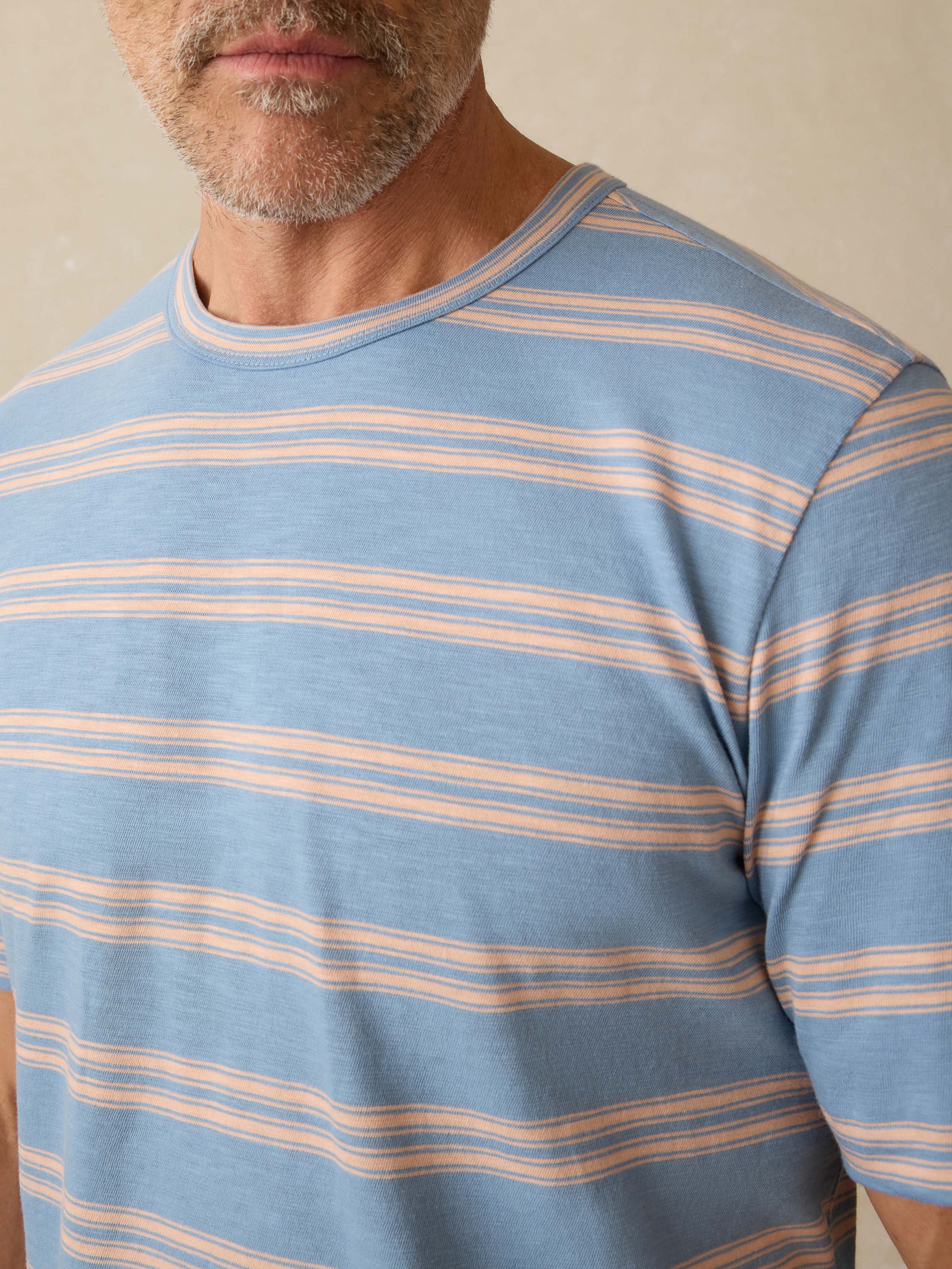Sunwashed Tee - Coast Coral Stripe Secondary image