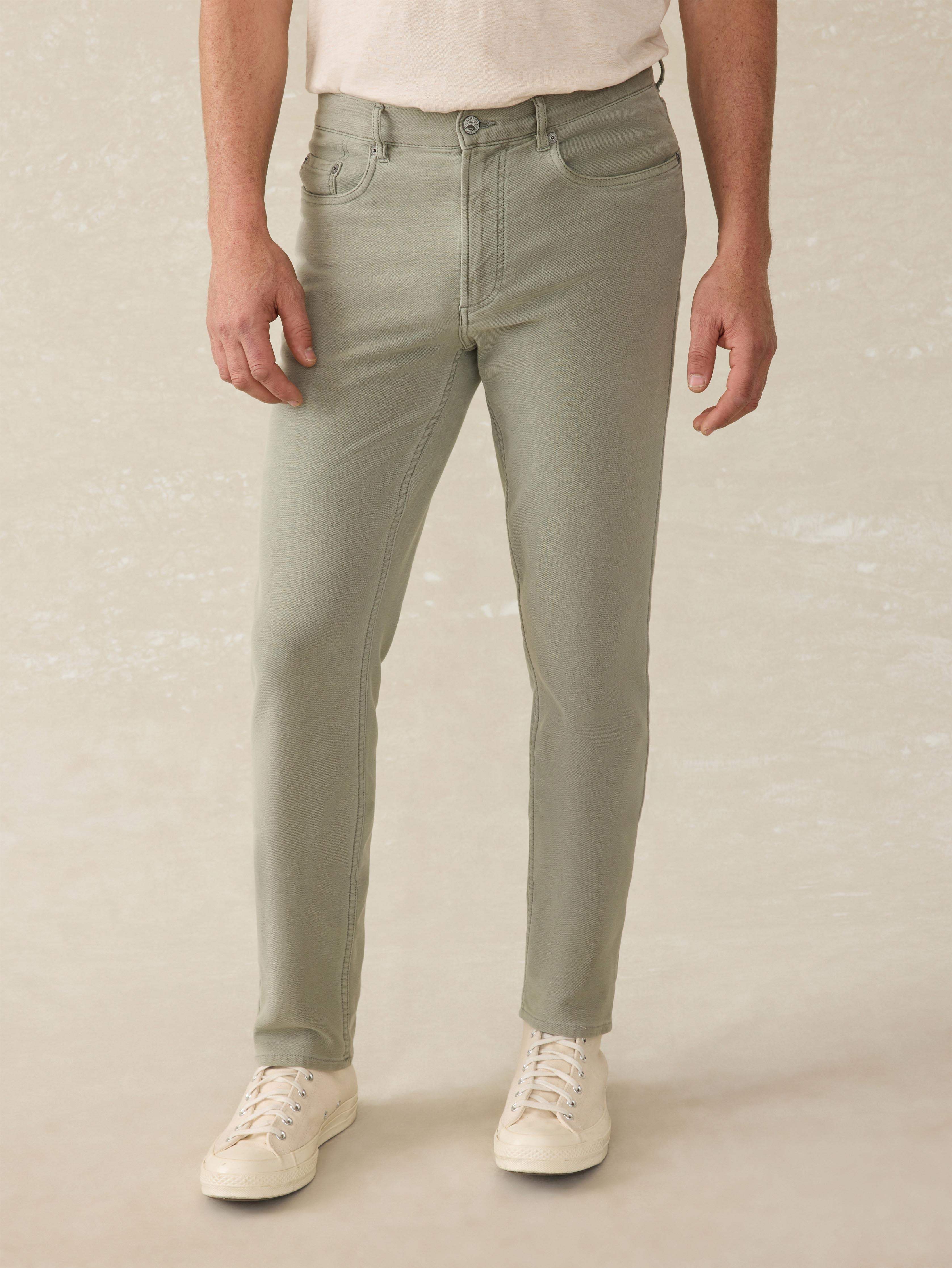 Stretch Terry 5-Pocket Athletic Fit Pant - Faded Olive Main image