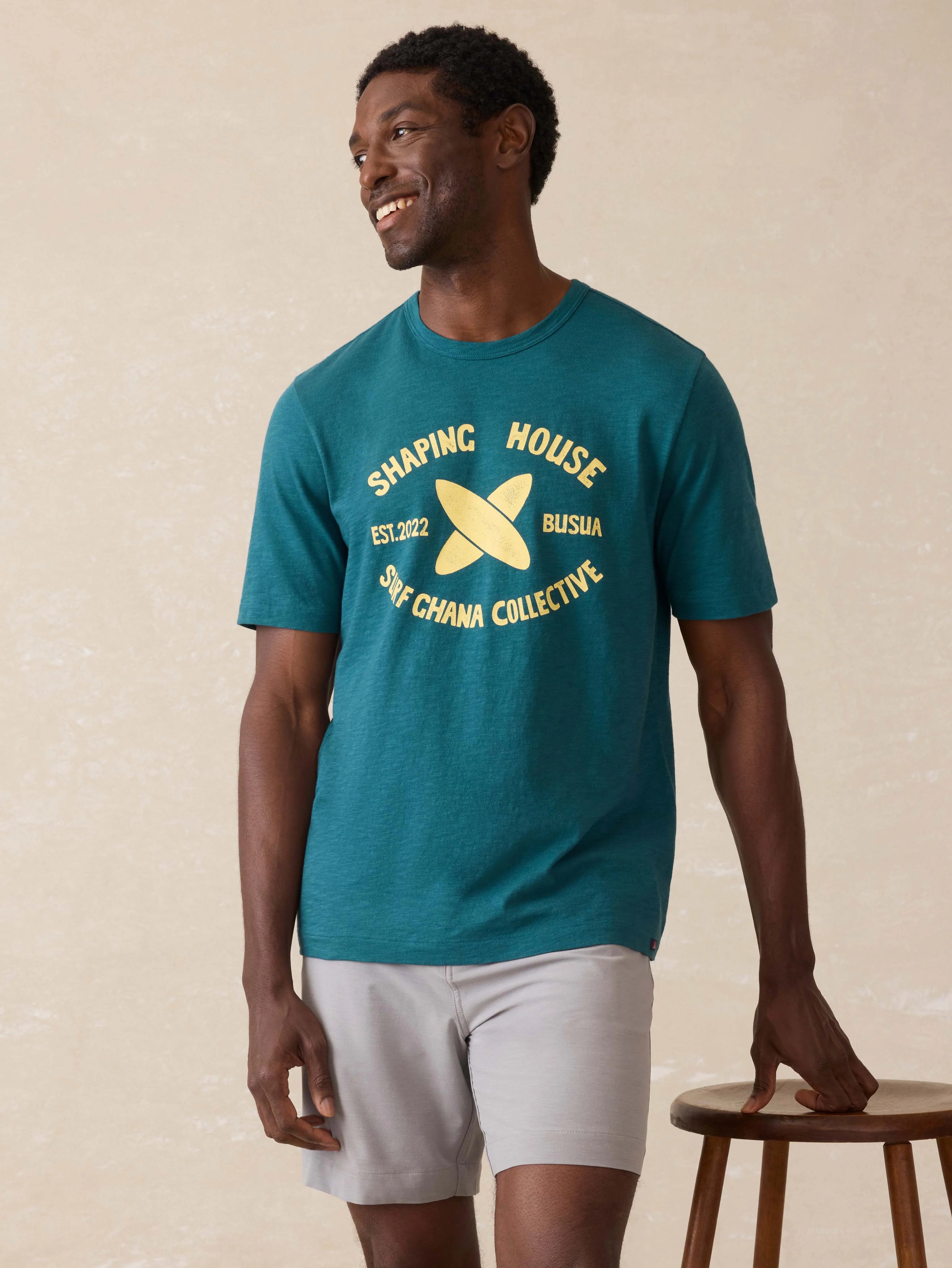Surf Ghana Short Sleeve Shaping House Graphic Tee - Agona Green Main image
