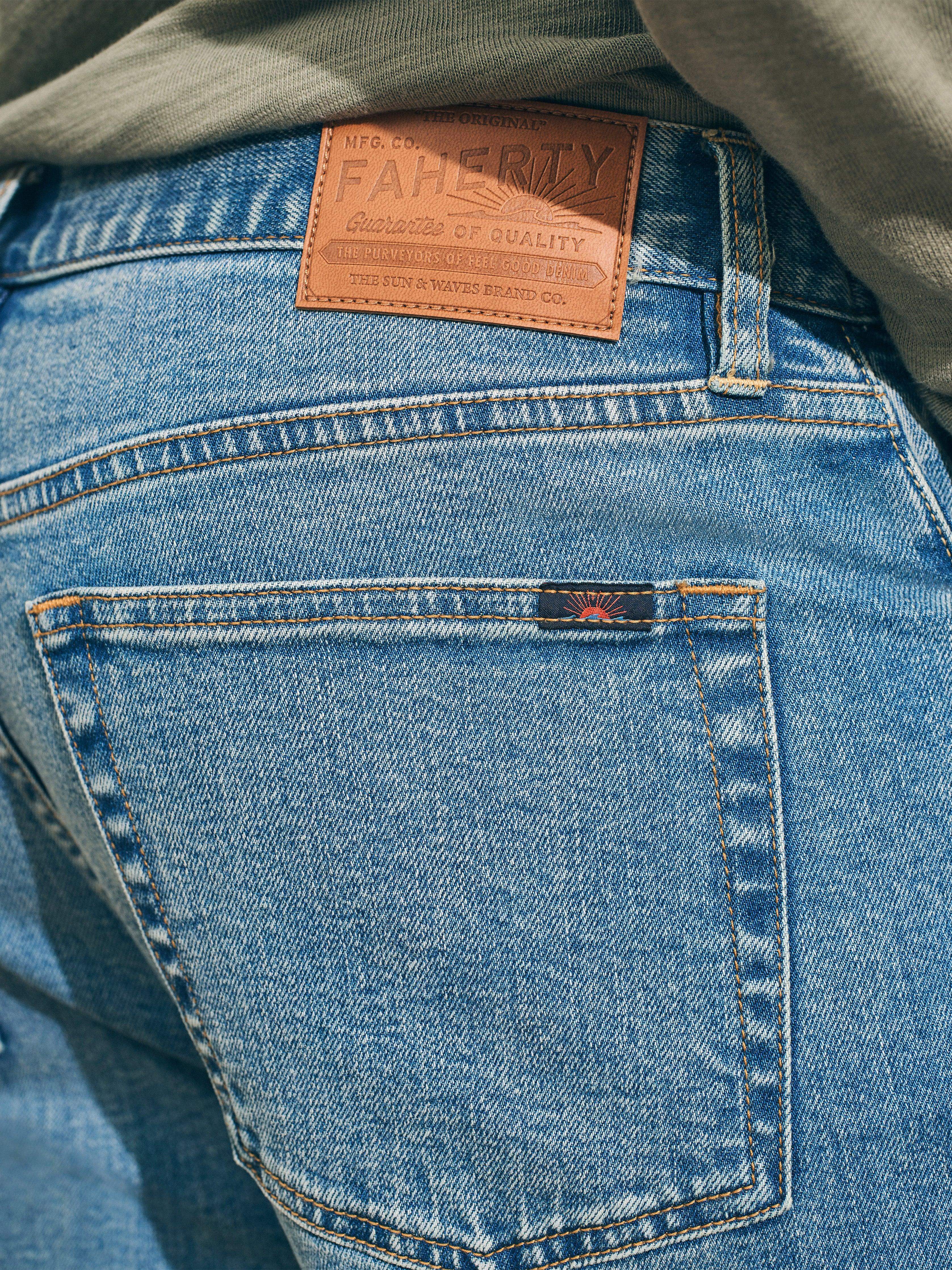 Organic Cotton Slim Straight Denim (32" Inseam) - Sandy Point Wash