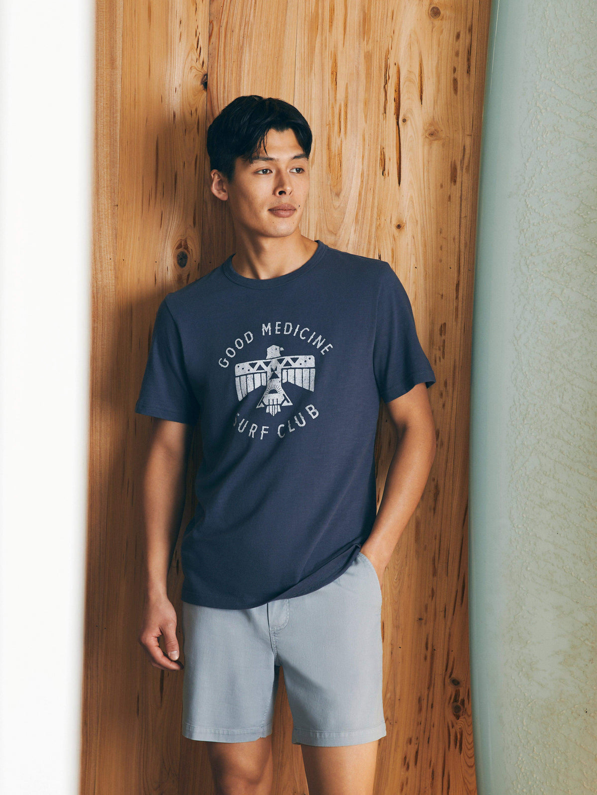 Steven Paul Judd Good Medicine Surf Club Tee - Dune Navy Main image