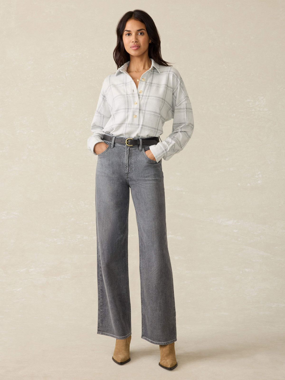 Dream Jean Wide Leg - Ash Grey Wash
