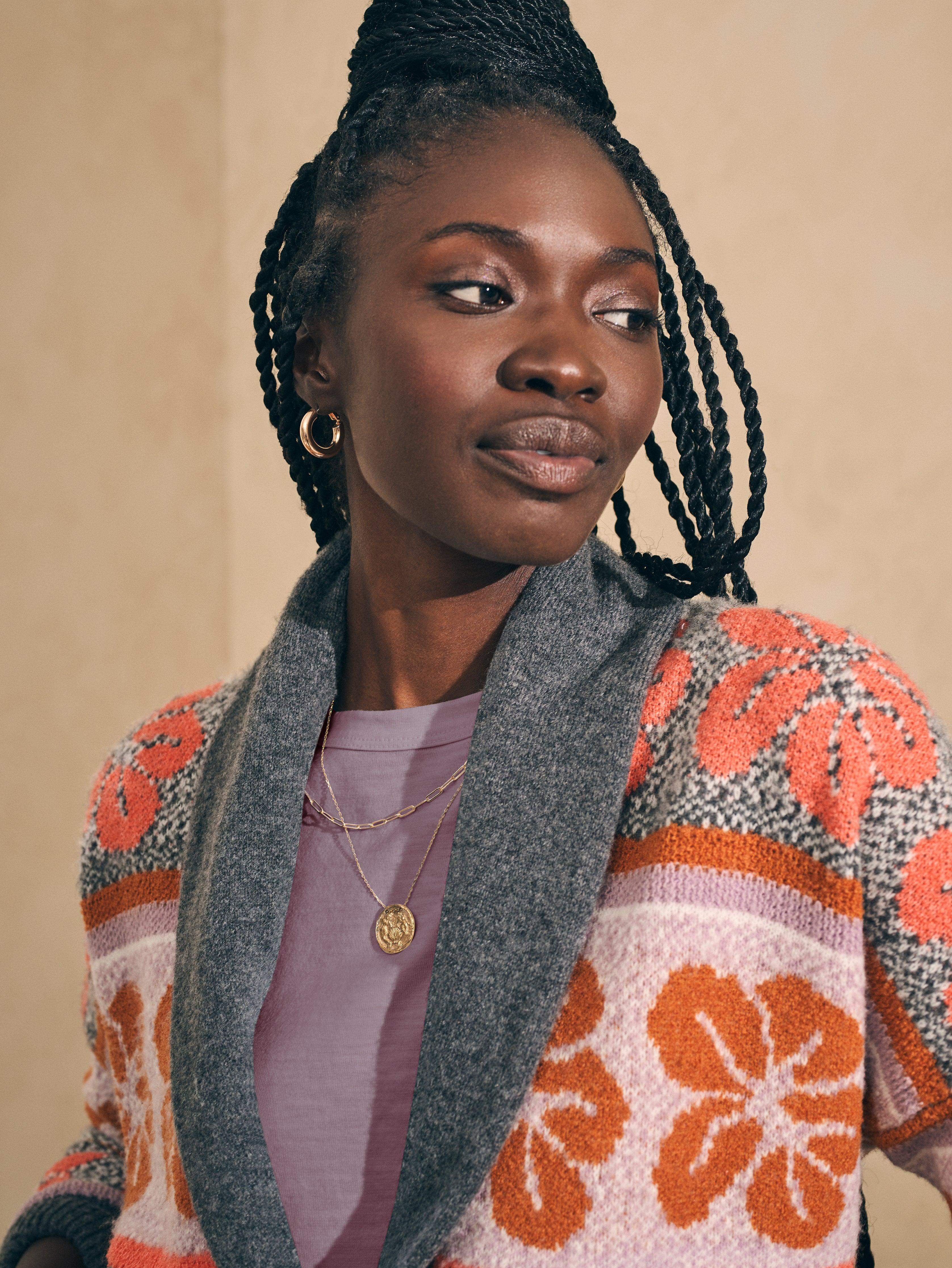 Topanga Canyon Cardigan - Sunset Shell Jacquard Secondary image