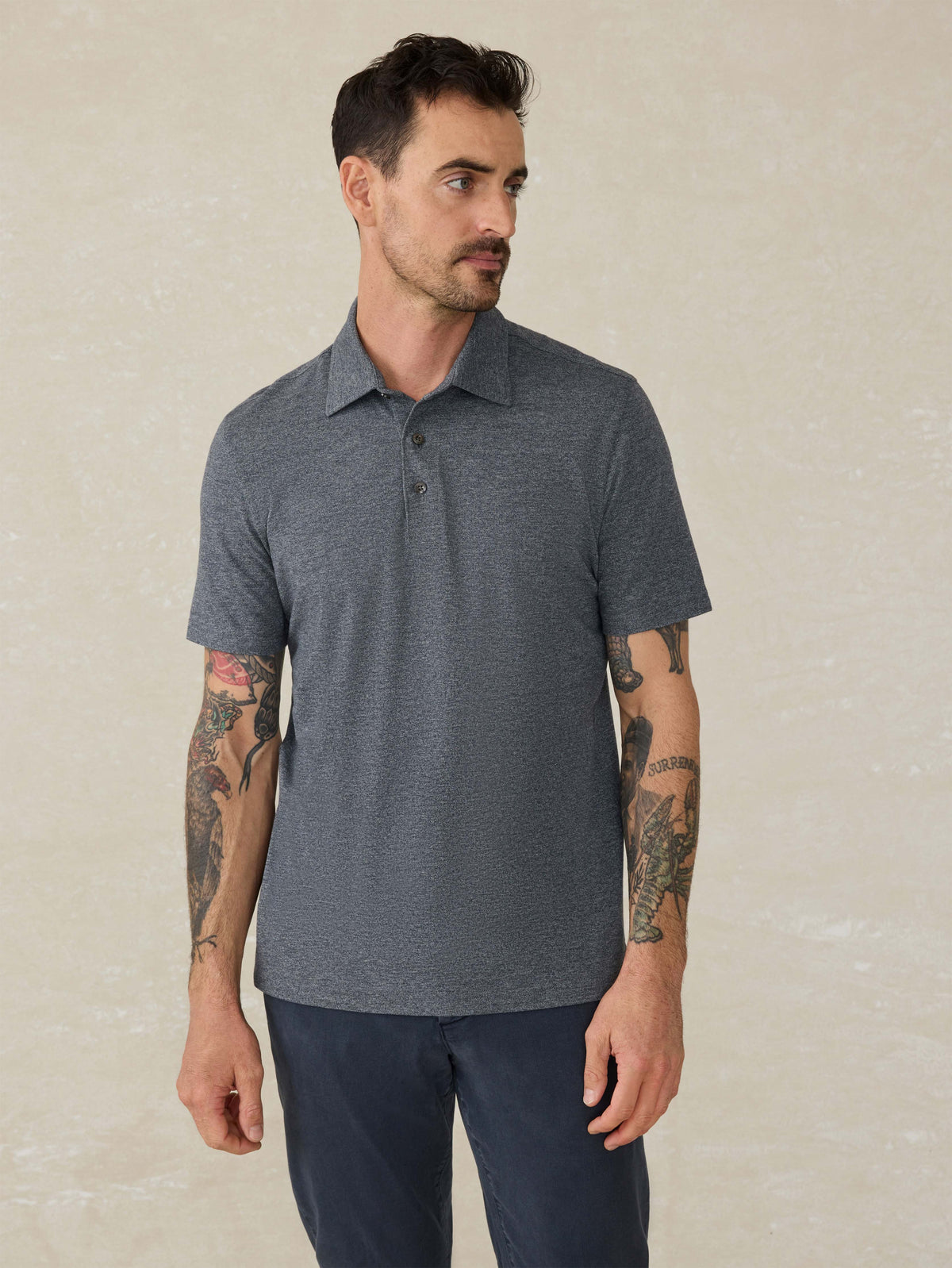 Short-Sleeve Movement™ Pique Polo - Dusty Iron Heather Main image