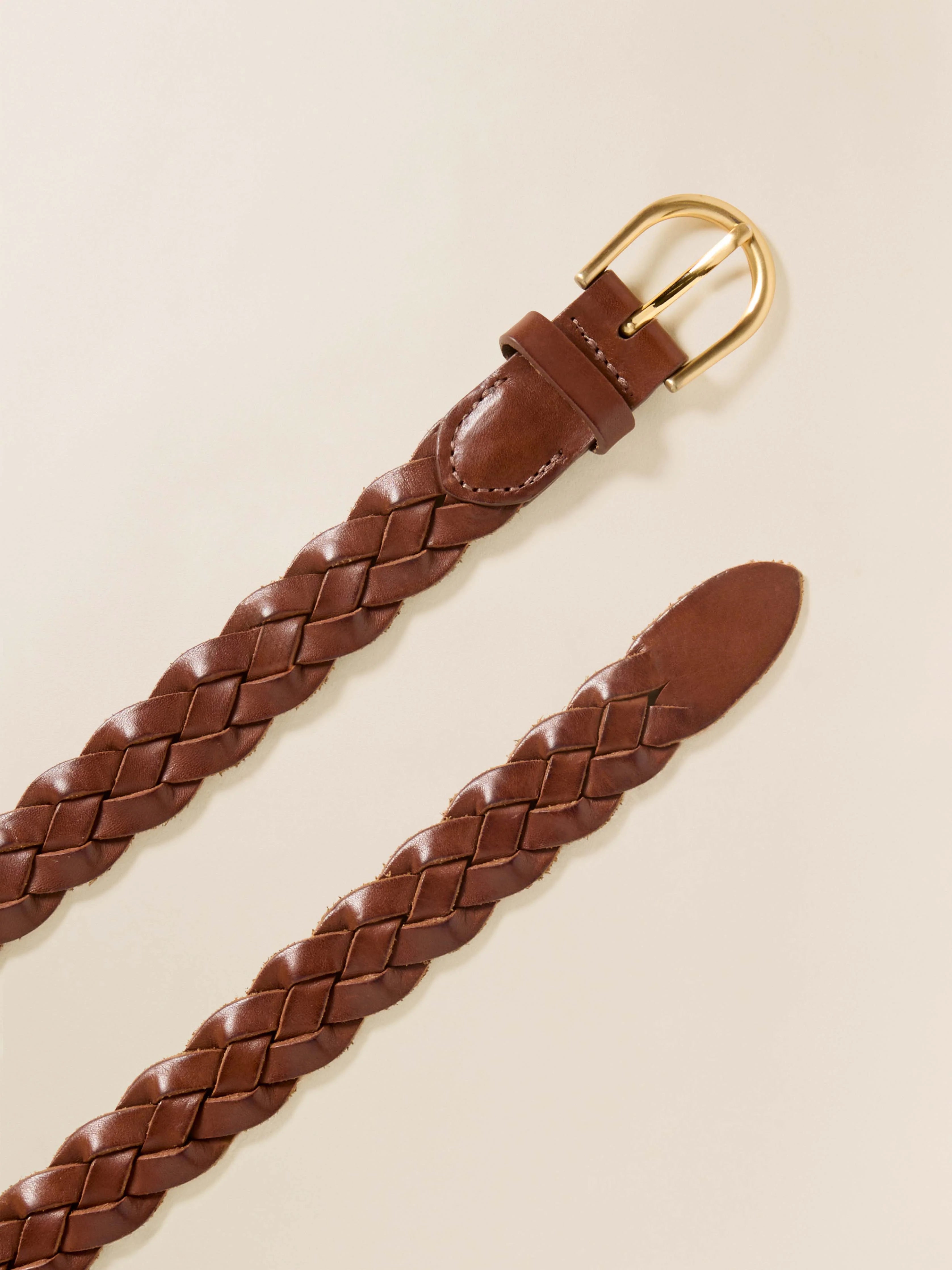 Women's Braided Belt - Saddle Brown Secondary image