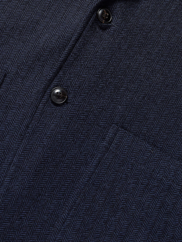 Inlet Knit Tweed Blazer - Navy Twilight Herringbone