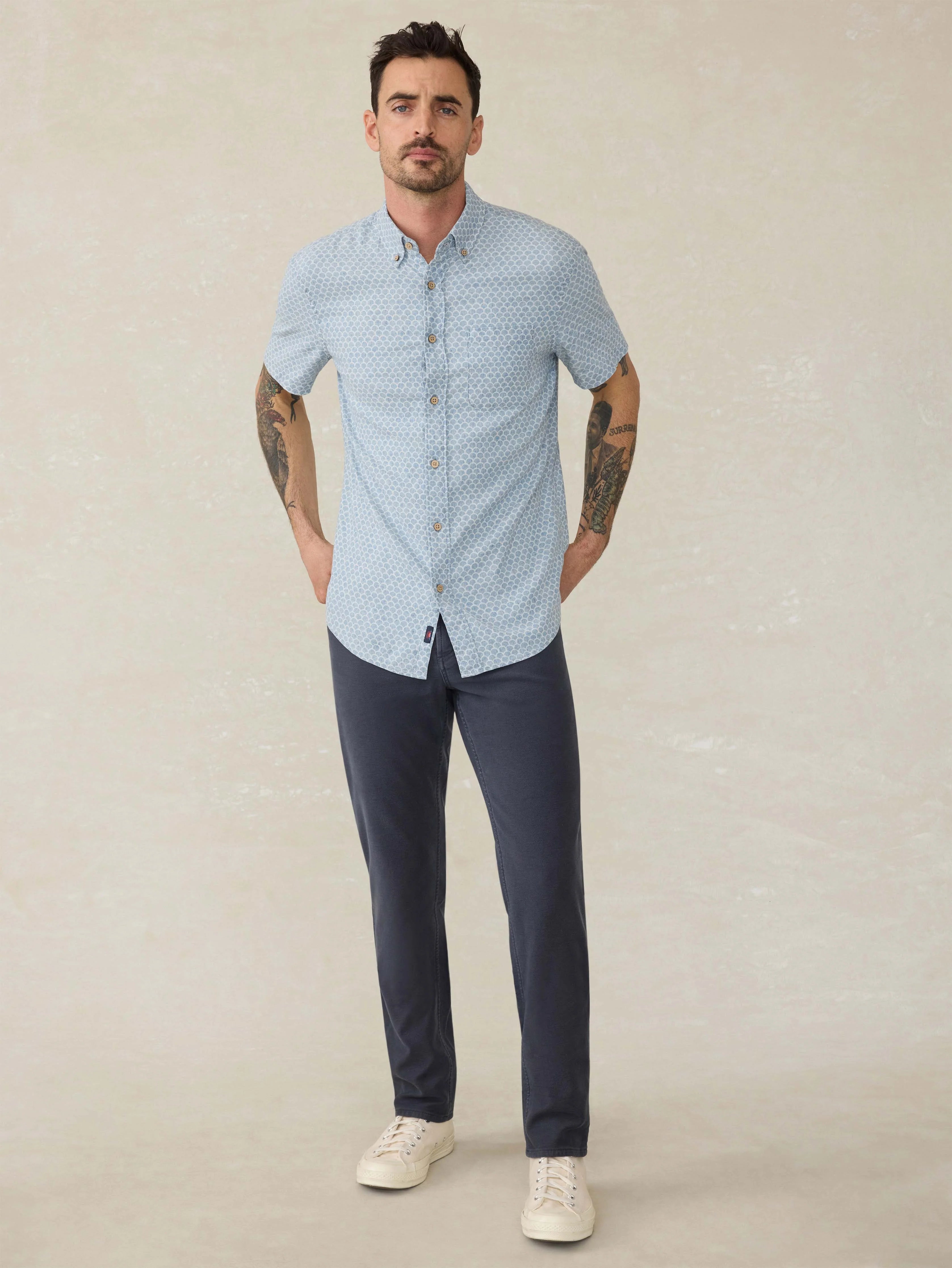 Stretch Terry 5-Pocket Pant - Navy Secondary image