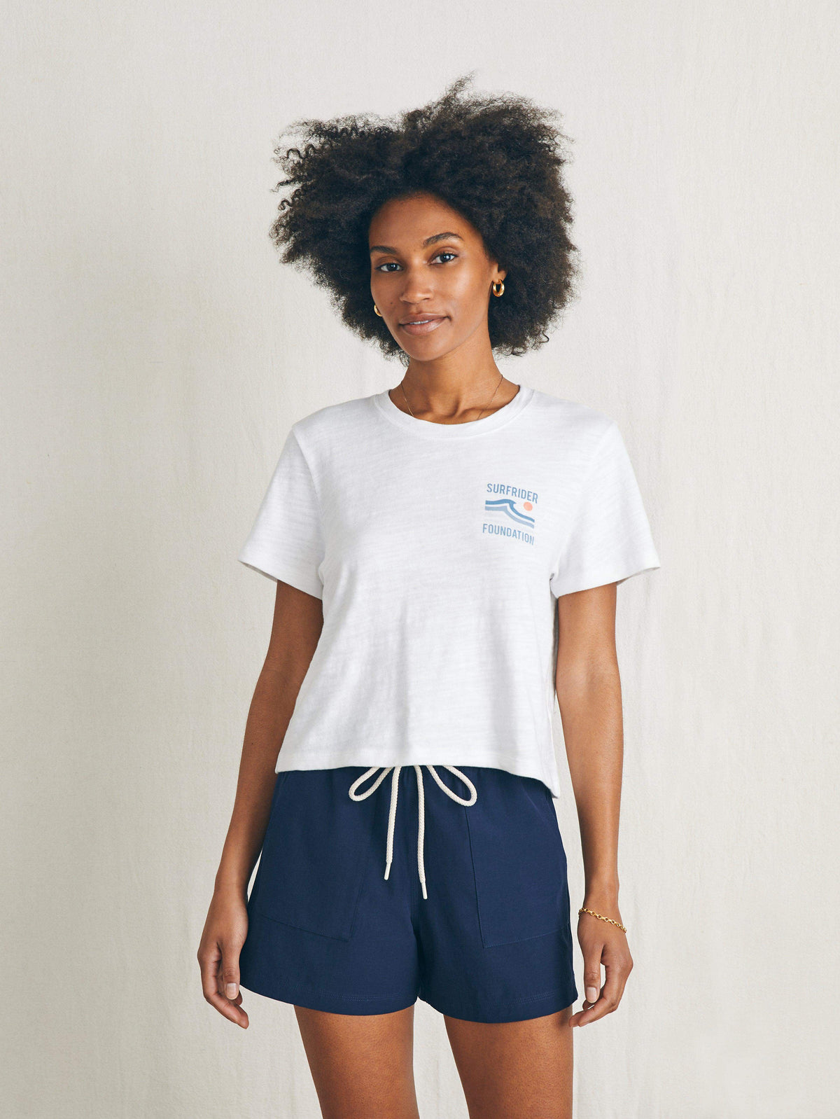 Surfrider Sunwashed Cropped Tee - White