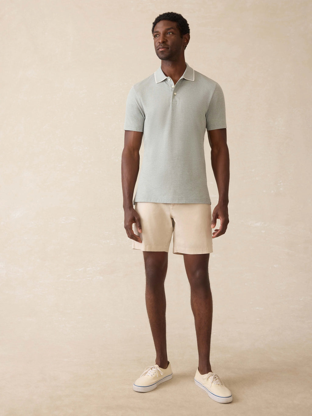 Short-Sleeve Movement Pique Polo - Moss Stone Melange