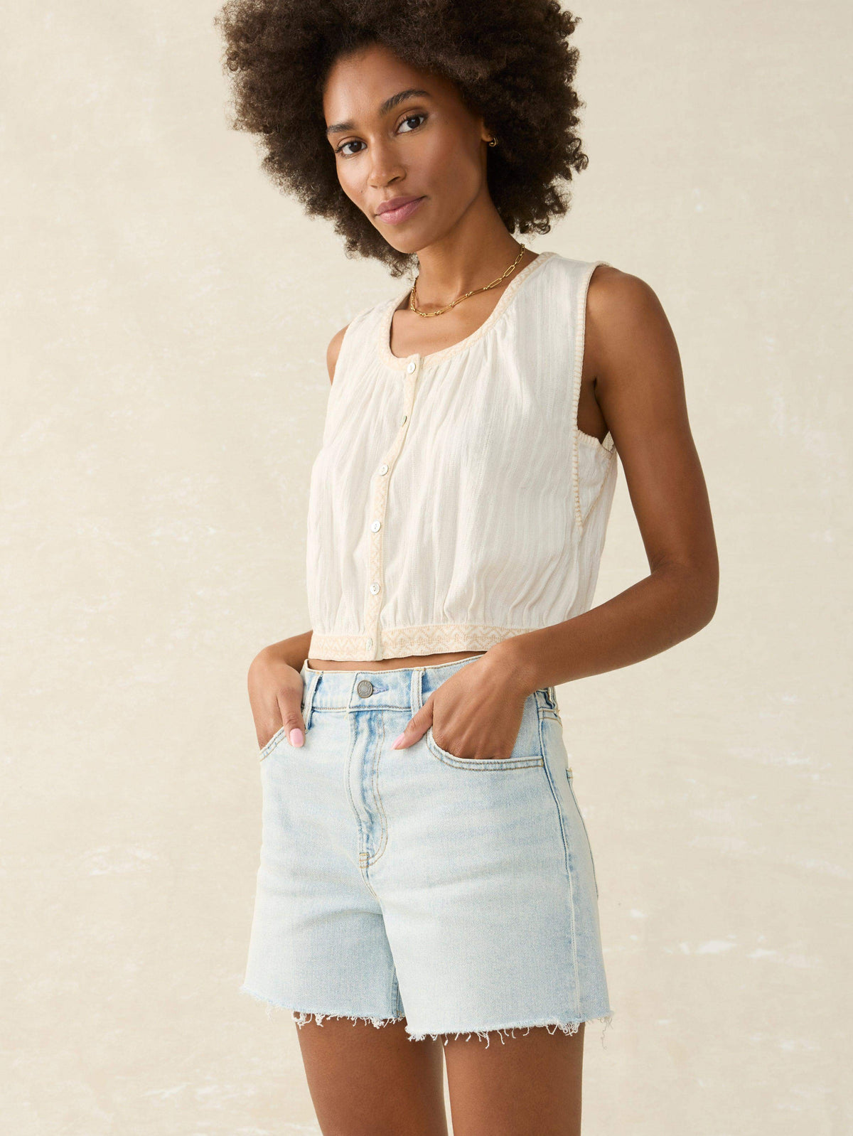 Organic Cotton Denim Short - Cloudbreak Wash Main image