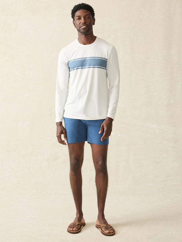 Shorelite Long-Sleeve Tech Tee - White Surf Stripe