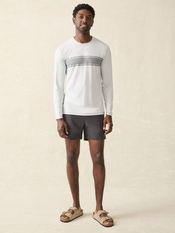 Shorelite Long-Sleeve Tech Tee - Grey Steel Surf Stripe