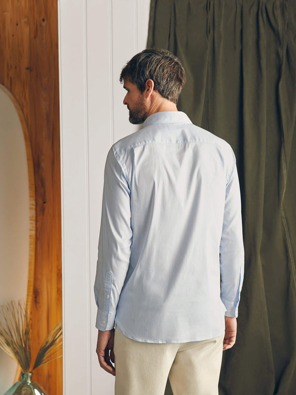 Performance Stretch Dress Shirt - Blue White Stripe