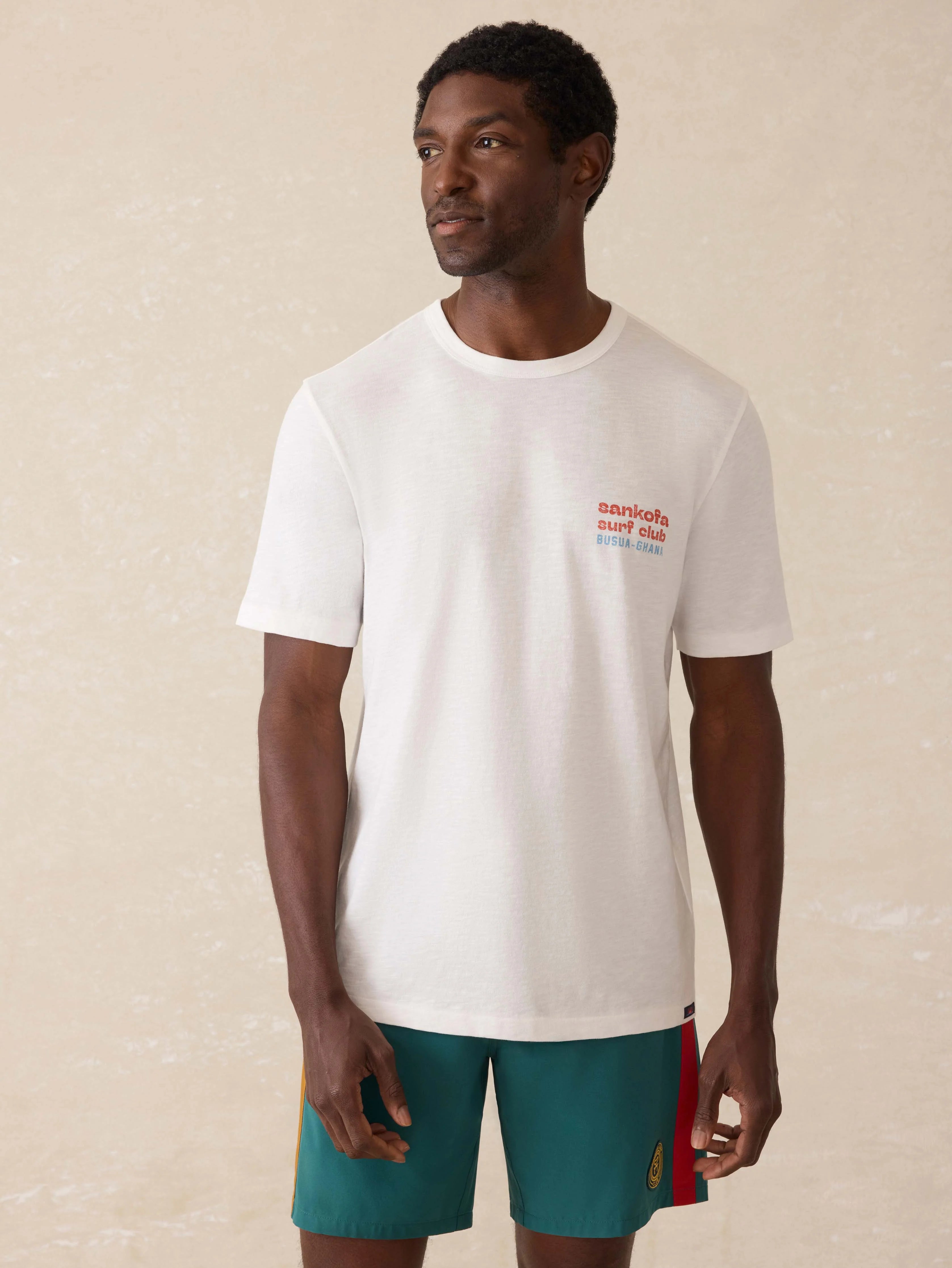 Surf Ghana Short Sleeve Flag Graphic Tee - White Main image