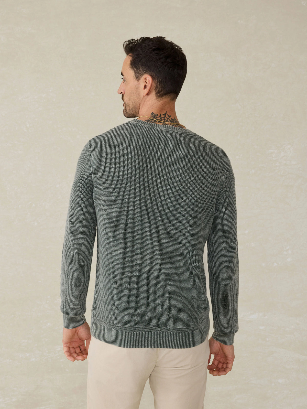 Sunwashed Crewneck Sweater - Mountain Olive