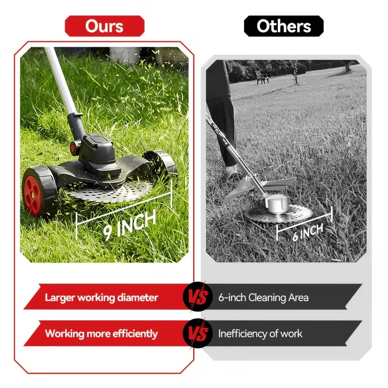 Cordless 3-in-1 Yard Trimmer – 21V Brushless, 9-Inch Cut, Foldable Design